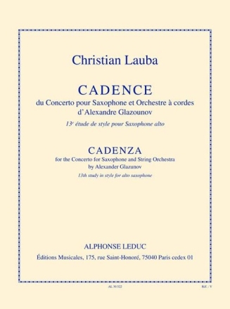 Cadence du concerto pour saxophone et orchestre � cordes d'A. Glasunow