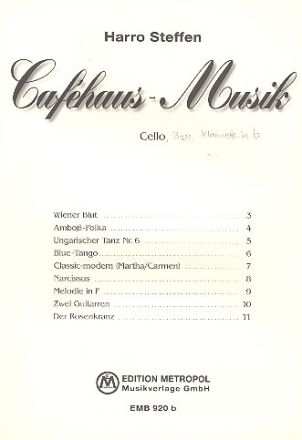 Caf�haus-Musik f�r Klarinette, Violoncello und Kontrabass Stimmen