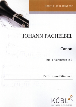 Canon f�r 4 Klarinetten Partitur und Stimmen