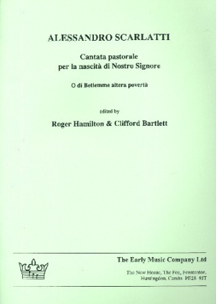 Cantata pastorale per la nascit� di Nostro Signore for soprano and strings score