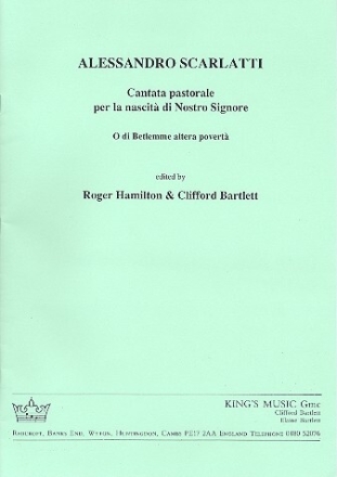 Cantata pastorale per la nascita di nostro signore for sopran and string quartet score and parts