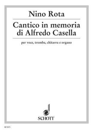 Cantico in memoria di Alfredo Casella f�r Sopran oder Tenor, Trompete, Gitarre und Orgel Spielpartitur