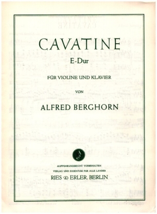 Cavatine f�r Violine und Klavier