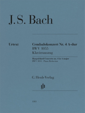 Cembalokonzert A-Dur Nr. 4  BWV 1055 f�r Cembalo und Orchester Klavierauszug