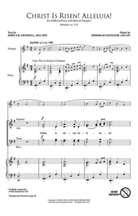 Christ Is Risen! Alleluia! for mixed chorus and piano (with opt. trumpet) chorus Score