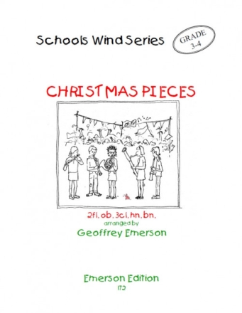 Christmas Pieces for 2 flutes, oboe, 3 clarinets, horn and bassoon score and parts