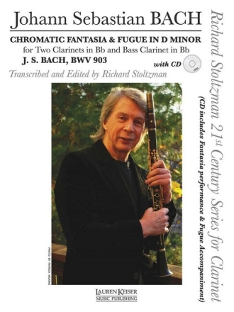 Chromatic Fantasia and Fugue in d Minor BWV903 (+CD) for 2 clarinets and bass clarinet score and parts