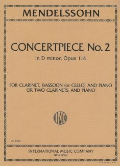 Concert Piece op.114,2 for clarinet, bassoon (cello) and piano d minor (or 2 clarinets and piano)