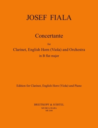 Concertante in B f�r Klarinette, Englischhorn (Viola) und Orchester Klavierauszug