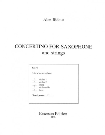 Concertino for alto saxophone and strings score and parts (strings 3-3-2-2-1)