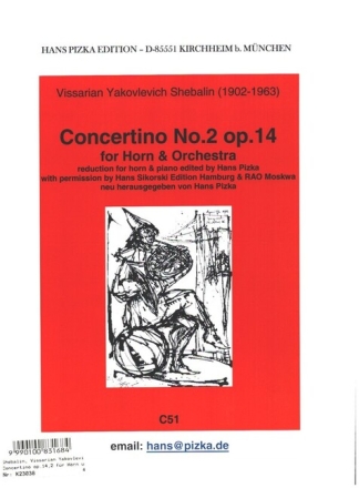 Concertino op.14,2 f�r Horn und Orchester f�r Horn und Klavier
