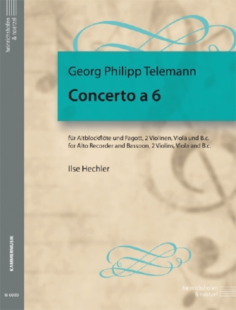 Concerto a 6 f�r Altblockfl�te, Fagott, 2 Violinen, Viola und Bc Partitur und 7 Stimmen