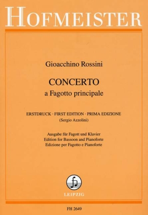 Concerto a fagotto principale f�r Fagott und Klavier