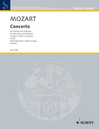 Concerto A major KV622 for clarinet and orchestra for clarinet and piano