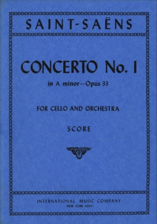 Concerto A minor op.33 no.1 for cello and orchestra study score