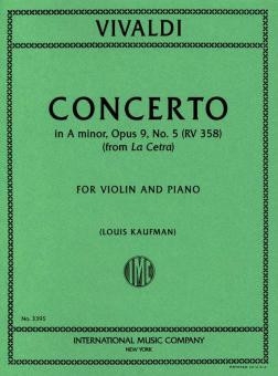 Concerto a minor op.9,5 for violin and piano KAUFMAN, LOUIS,  ED