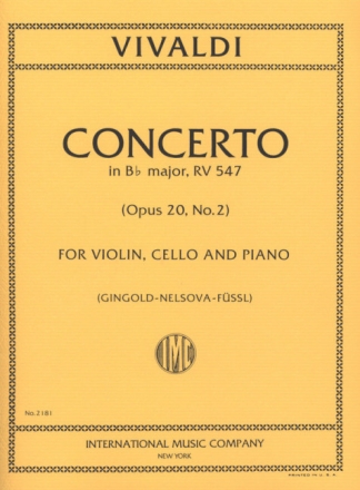Concerto B Flat Major RV 547, op.20/2 for violin, cello and orchestra for violin, cello and piano, parts