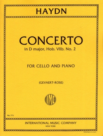 Concerto D major Hob.VIIB:2 for violoncello and orchestra for cello and piano