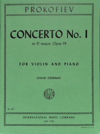 Concerto D major no.1 op.19 for violin and orchestra for violin and piano