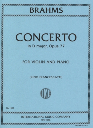 Concerto D major op.77 for violin and piano