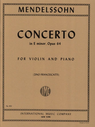 Concerto e minor op.64 for violin and piano