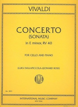 Concerto e minor RV40 for cello and piano