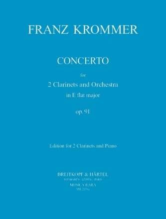 Concerto Es-Dur op.91 f�r 2 Klarinetten und Orchester f�r 2 Klarinetten und Klavier