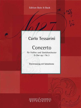 Concerto G-Dur op.1,3 f�r Violine und Streichorchester Klavierauszug f�r Violine und Klavier