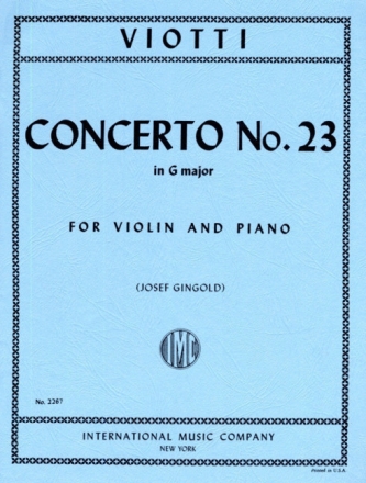 Concerto G major no.23 for violin and piano