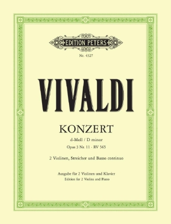 Concerto grosso d-Moll op.3,11 RV565 f�r 2 Violinen, Streicher und Bc 2 Violinen und Bc