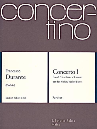 Concerto I f-Moll f�r 2 Violinen, Viola und Bassi Partitur