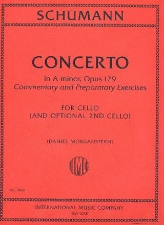 Concerto in a minor op.129 for cello and orchestra commentary and preparatory exercises (cello 2 ad lib)