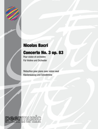 Concerto no.3 op.83 for violin and orchestra piano reduction with violin part