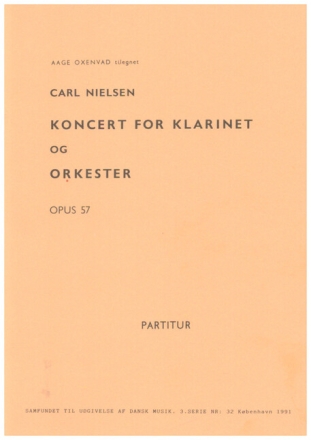Concerto op.57 for clarinet and orchestra study score