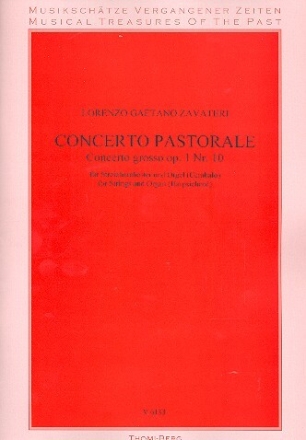 Concerto pastorale op.1,10 f�r Streichorchester und Orgel (Cembalo) Partitur (=Cembalo/Orgel)