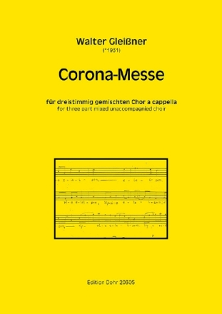 Corona-Messe f�r 3-stg gem Chor a cappella Partitur