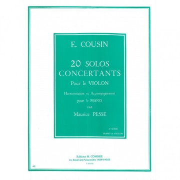 COUSIN Emile Solos concertants (20) s�rie n�2 (11 � 20) violon et piano Partition