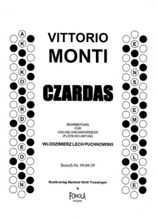 Czardas f�r Violine und Akkordeon (Fl�te ad lib) Partitur und Stimmen