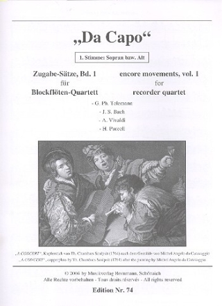 Da capo Band 1 f�r 4 Blockfl�ten (S(A)ATB) 1. Stimme (Sopran oder Alt)