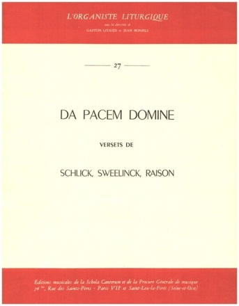 Da pacem Domine pour orgue