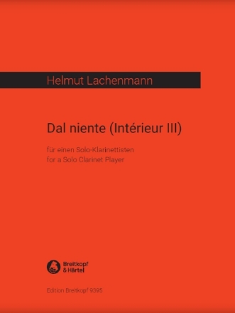 Dal niente Int�rieuer 3 f�r einen Solo-Klarinettisten