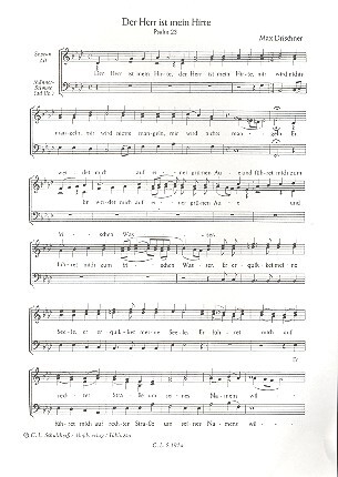 Der Herr ist mein Hirte f�r 2-stg Frauenchor (M�nnerstimme ad lib.) a cappella Chorpartitur