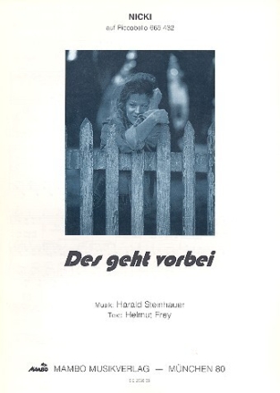 Des geht vorbei: f�r Klavier