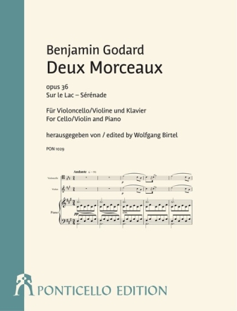 Deux Morceaux op.36 f�r Violine oder Violoncello und Klavier Partitur und Stimmen