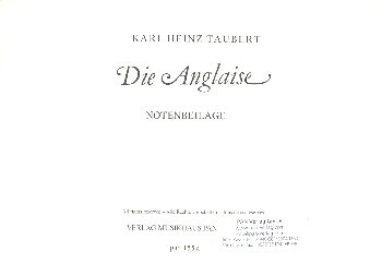 Die Anglaise Notenbeilage (f�r Tasteninstrument)