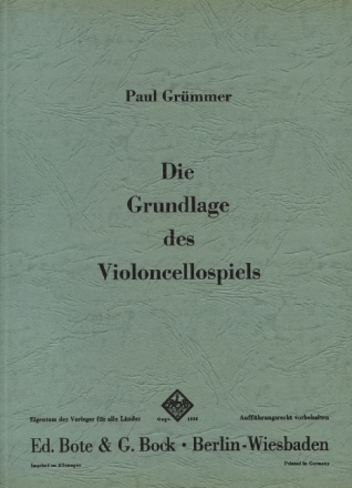 Die Grundlage des Violoncellospiels 
