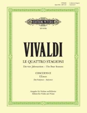 Die Jahreszeiten Concerto II - Der Sommer - L'Estate RV 315 Ausgabe f�r Violine und Klavier