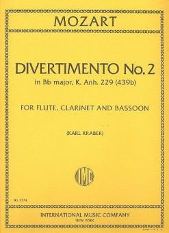 Divertimento Bb major no.2 KVAnh.229 for flute, clarinet and bassoon parts