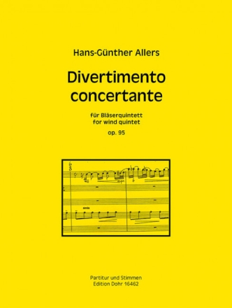 Divertimento concertante op,95 f�r Bl�serquintett (Fl�te,Oboe, Klarinette, Horn, Fagott) Partitur und Stimmen