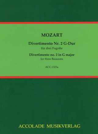Divertimento G-Dur KV229,2 f�r 3 Fagotte Partitur und Stimmen
